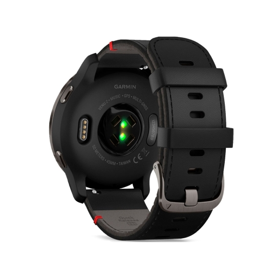 Спортивний годинник Garmin Venu 2 Slate with Black Leather Band - ціна, характеристики, відгуки, розстрочка, фото 4