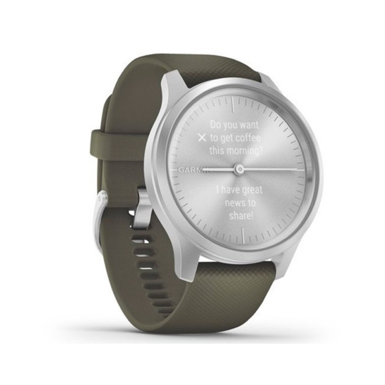 Спортивний годинник Garmin Vivomove Style Silver-Moss Green Silicone - ціна, характеристики, відгуки, розстрочка, фото 4