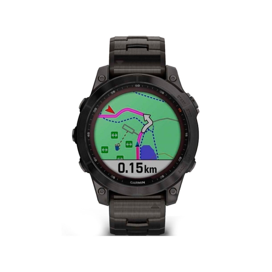 Спортивний годинник Garmin Fenix 7 Sapphire Solar C. Grey DLC Titanium w. Carbon Grey DLC V. Titanium Band - ціна, характеристики, відгуки, розстрочка, фото 2