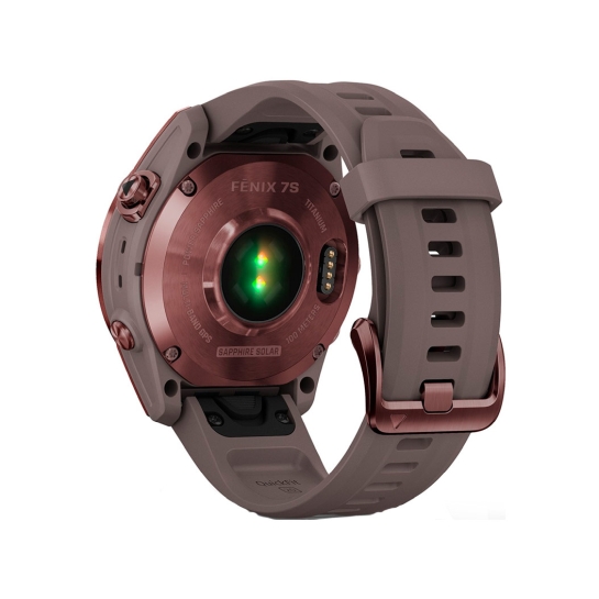 Спортивний годинник Garmin Fenix 7S Sapphire Solar Dark Bronze Titanium w. Shale G. Band - ціна, характеристики, відгуки, розстрочка, фото 3