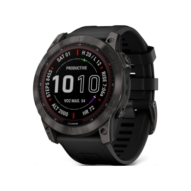 Спортивные часы Garmin Fenix 7X Sapphire Solar Black DLC Titanium w. Black Band - цена, характеристики, отзывы, рассрочка, фото 1