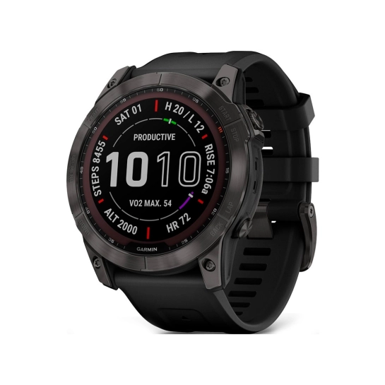 Спортивний годинник Garmin Fenix 7X Sapphire Solar Black DLC Titanium w. Black Band