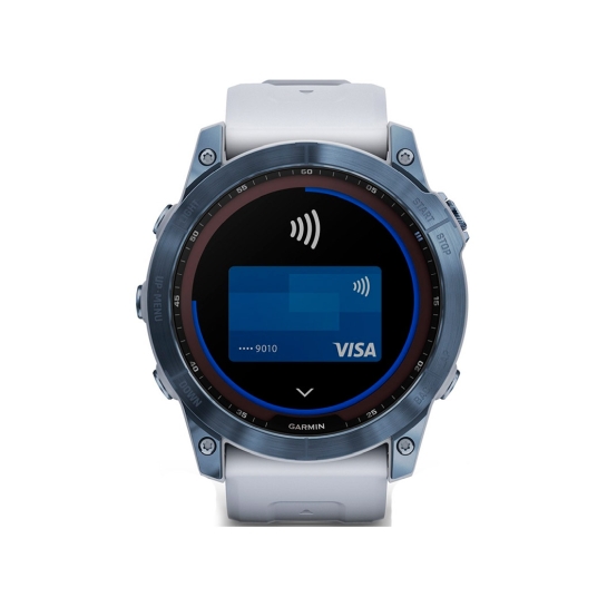Спортивний годинник Garmin Fenix 7X Sapphire Solar Mineral Blue DLC Titanium with Whitestone Band - ціна, характеристики, відгуки, розстрочка, фото 2