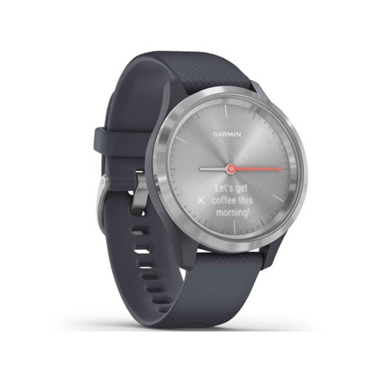 Спортивний годинник Garmin Vivomove 3s Silver Stainless Steel Bezel w. Granite Blue and Silicone B - ціна, характеристики, відгуки, розстрочка, фото 2