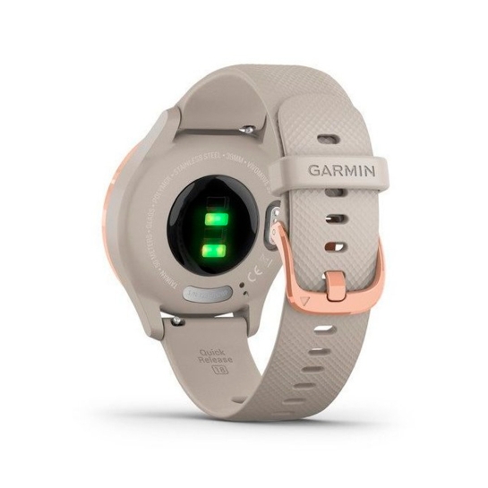 Спортивний годинник Garmin Vivomove 3s Rose Gold Stainless Steel Bezel w. Light Sand and Silicone B - ціна, характеристики, відгуки, розстрочка, фото 6