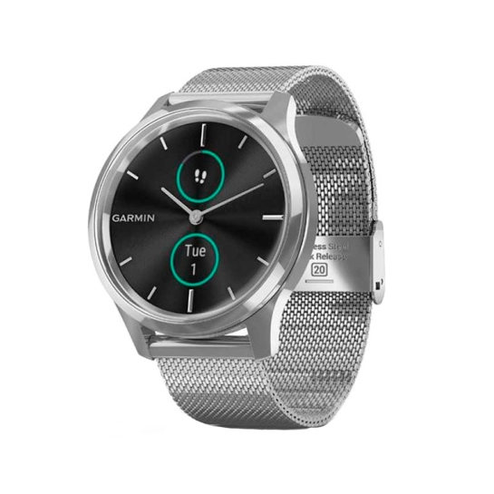 Спортивные часы Garmin Vivomove Luxe Premium Silver-Black Milanese