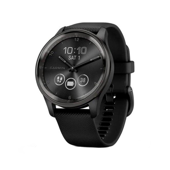 Спортивний годинник Garmin Vivomove Trend Slate S. Steel Bezel with Black Case and S. Band - ціна, характеристики, відгуки, розстрочка, фото 1
