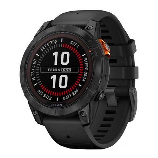 Спортивные часы Garmin Fenix 7 Pro Solar Slate Gray with Black Band - цена, характеристики, отзывы, рассрочка, фото 1