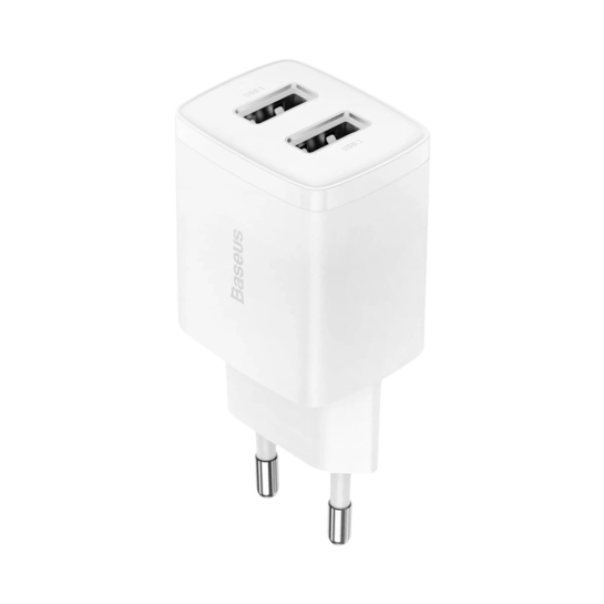Сетевое зарядное устройство Baseus Compact Charger 2USB 10.5W White