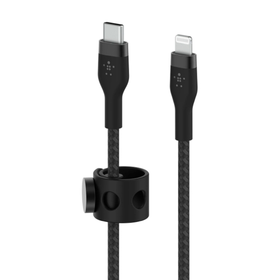 Кабель Belkin BRAIDED SILICONE USB-C - Lightning 1 m Black - цена, характеристики, отзывы, рассрочка, фото 1