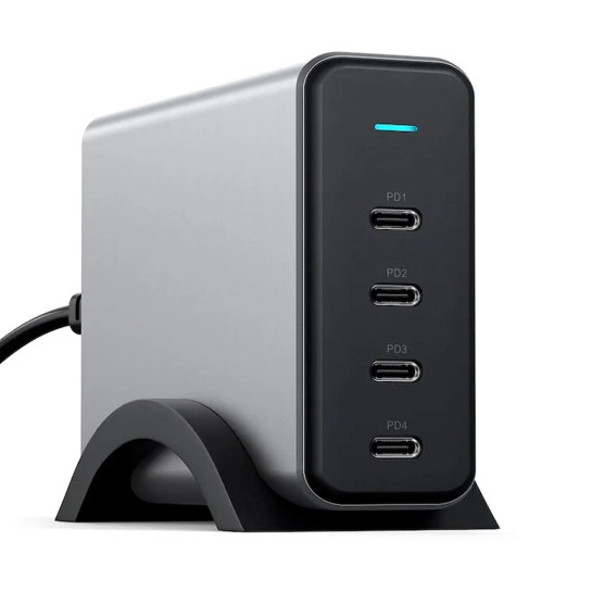 Мережевий зарядний пристрій Satechi 165W USB-C 4-Port PD GaN Charger Space Gray