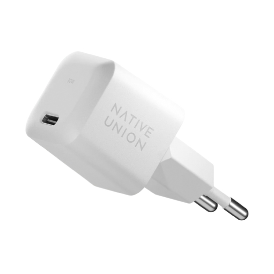 Сетевое зарядное устройство Native Union Fast GaN Charger PD 30W USB-C Port White - цена, характеристики, отзывы, рассрочка, фото 1