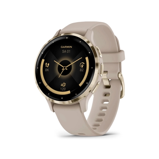 Спортивные часы Garmin Venu 3S Soft Gold Stainless Steel Bezel with French Gray Case and Silicone Band - цена, характеристики, отзывы, рассрочка, фото 1