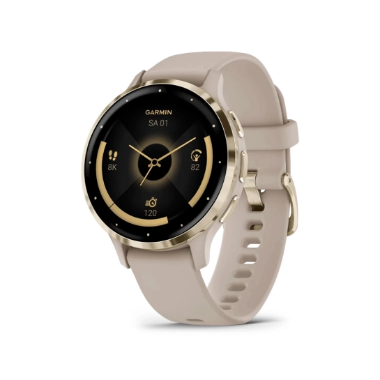 Спортивний годинник Garmin Venu 3S Soft Gold Stainless Steel Bezel with French Gray Case and Silicone Band