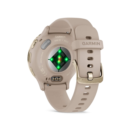 Спортивний годинник Garmin Venu 3S Soft Gold Stainless Steel Bezel with French Gray Case and Silicone Band - ціна, характеристики, відгуки, розстрочка, фото 3