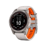 Спортивные часы Garmin Fenix 7 Pro Sapphire Solar Titanium w. Fog Gray/Ember O. Band