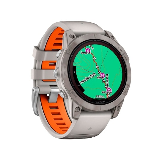 Спортивные часы Garmin Fenix 7 Pro Sapphire Solar Titanium w. Fog Gray/Ember O. Band - цена, характеристики, отзывы, рассрочка, фото 3