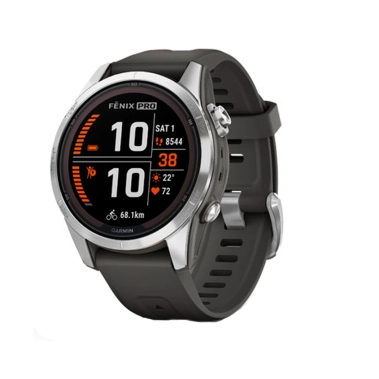 Спортивные часы Garmin Fenix 7S Pro Solar Silver w. Graphite Band - цена, характеристики, отзывы, рассрочка, фото 1