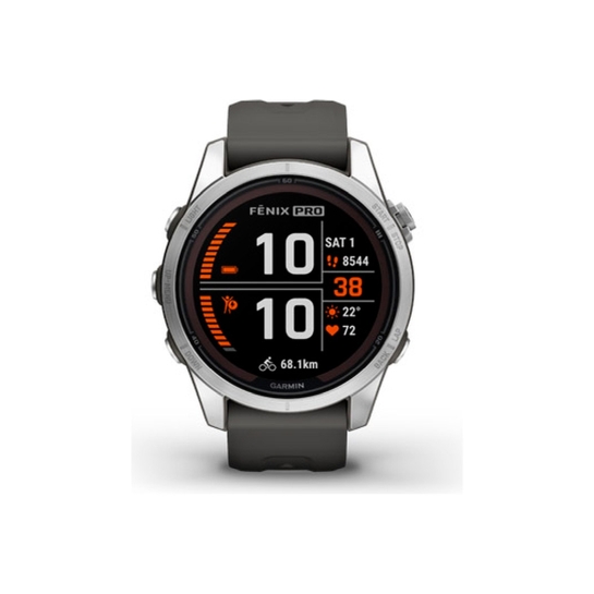 Спортивний годинник Garmin Fenix 7S Pro Solar Silver w. Graphite Band - ціна, характеристики, відгуки, розстрочка, фото 2