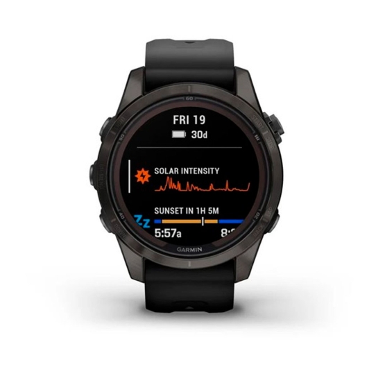 Спортивные часы Garmin Fenix 7S Pro Sapphire Solar Carbon G. DLC Tit. with Black Band - цена, характеристики, отзывы, рассрочка, фото 3