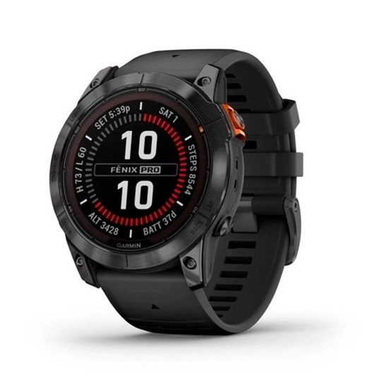 Спортивные часы Garmin Fenix 7X Pro Solar Slate Gray w. Black Band - цена, характеристики, отзывы, рассрочка, фото 1