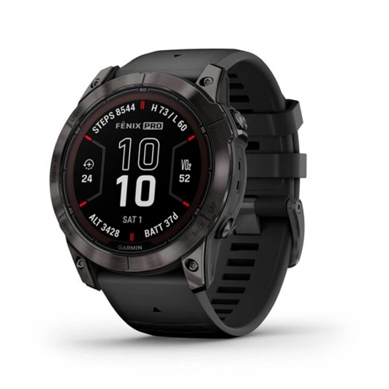 Спортивные часы Garmin Fenix 7X Pro Sapphire Solar Carbon G. DLC Tit. with Black Band - цена, характеристики, отзывы, рассрочка, фото 1