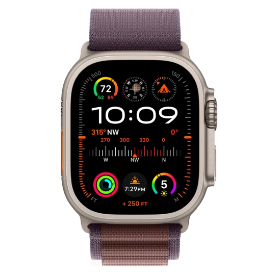 Apple Watch Ultra 2 + LTE 49mm Titanium Case with Indigo Alpine Loop - S - ціна, характеристики, відгуки, розстрочка, фото 2