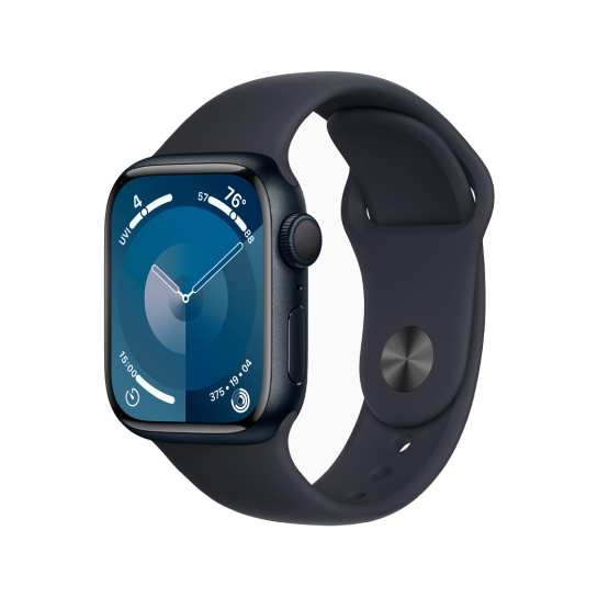Apple Watch 9 41mm Midnight Aluminum Case with Midnight Sport Band - M/L - ціна, характеристики, відгуки, розстрочка, фото 1