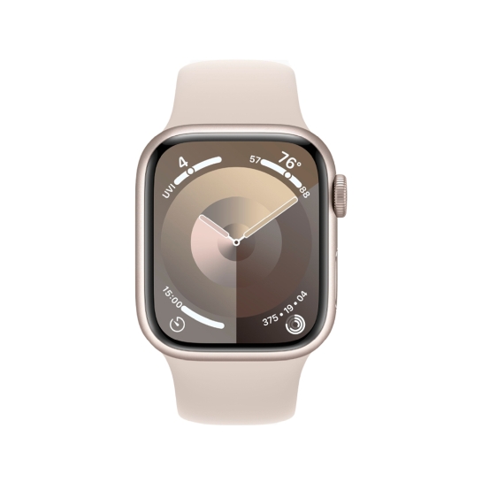 Apple Watch 9 41mm Starlight Aluminum Case with Starlight Sport Band - S/M - ціна, характеристики, відгуки, розстрочка, фото 2