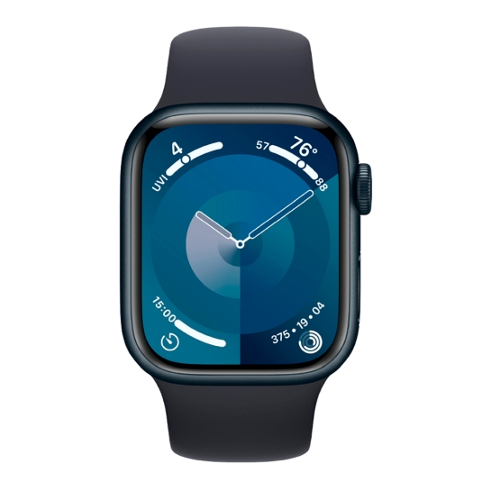 Apple Watch 9 45mm Midnight Aluminum Case with Midnight Sport Band - M/L - цена, характеристики, отзывы, рассрочка, фото 2