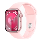 Apple Watch 9 45mm Pink Aluminum Case with Light Pink Sport Band - M/L