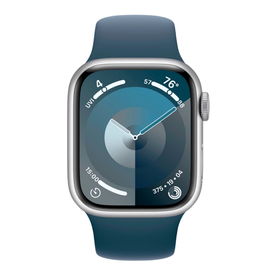 Apple Watch 9 45mm Silver Aluminum Case with Storm Blue Sport Band - S/M - цена, характеристики, отзывы, рассрочка, фото 2