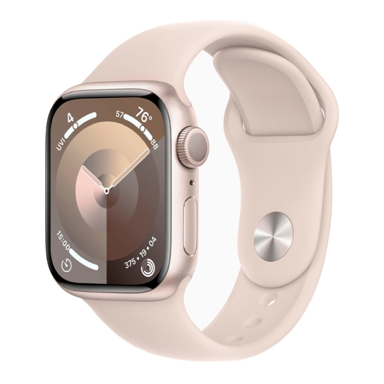 Apple Watch 9 45mm Starlight Aluminum Case with Starlight Sport Band - M/L - ціна, характеристики, відгуки, розстрочка, фото 1