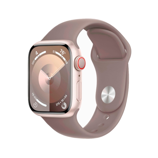Apple Watch 9 + LTE 41mm Starlight Aluminum Case with Clay Sport Band - ціна, характеристики, відгуки, розстрочка, фото 1
