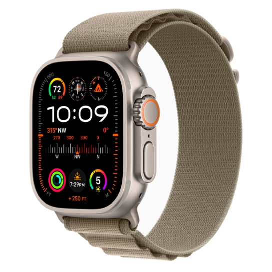 Apple Watch Ultra 2 + LTE 49mm Titanium Case with Olive Alpine Loop - цена, характеристики, отзывы, рассрочка, фото 1
