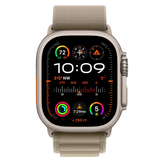 Apple Watch Ultra 2 + LTE 49mm Titanium Case with Olive Alpine Loop - M - цена, характеристики, отзывы, рассрочка, фото 2