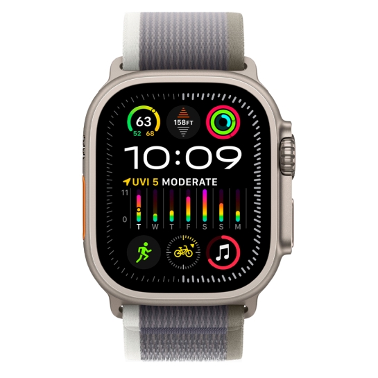 Apple Watch Ultra 2 + LTE 49mm Titanium Case with Green/Gray Trail Loop - цена, характеристики, отзывы, рассрочка, фото 2