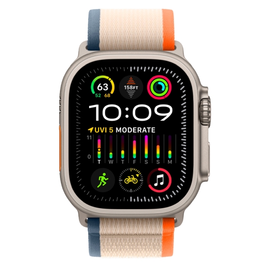 Apple Watch Ultra 2 + LTE 49mm Titanium Case with Orange/Beige Trail Loop - M/L - ціна, характеристики, відгуки, розстрочка, фото 2
