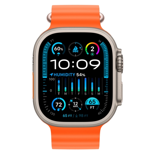 Apple Watch Ultra 2 + LTE 49mm Titanium Case with Orange Ocean Band - цена, характеристики, отзывы, рассрочка, фото 2
