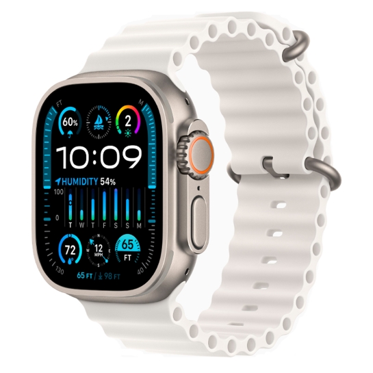 Apple Watch Ultra 2 + LTE 49mm Titanium Case with White Ocean Band - цена, характеристики, отзывы, рассрочка, фото 1
