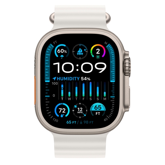 Apple Watch Ultra 2 + LTE 49mm Titanium Case with White Ocean Band - ціна, характеристики, відгуки, розстрочка, фото 2