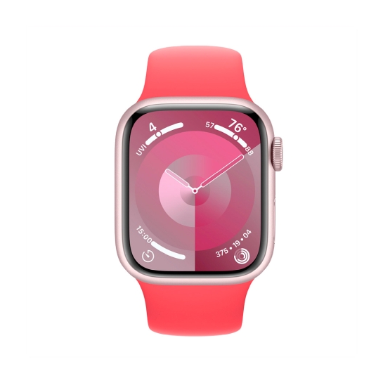 Apple Watch 9 + LTE 41mm Pink Aluminum Case with (PRODUCT)RED Sport Band - ціна, характеристики, відгуки, розстрочка, фото 2