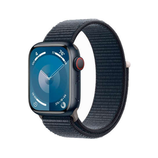 Apple Watch 9 + LTE 41mm Midnight Aluminum Case with Midnight Sport Loop - ціна, характеристики, відгуки, розстрочка, фото 1