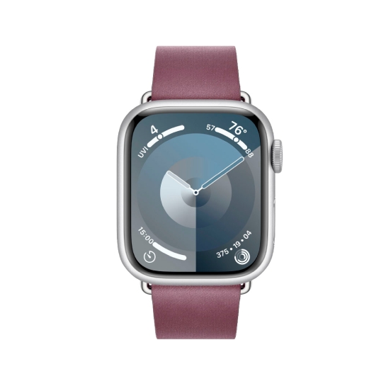 Apple Watch 9 + LTE 41mm Silver Aluminum Case with Mulberry Modern Buckle - ціна, характеристики, відгуки, розстрочка, фото 2