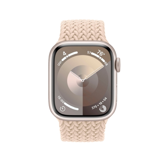 Apple Watch 9 + LTE 41mm Starlight Aluminum Case with Beige Braided Solo Loop - цена, характеристики, отзывы, рассрочка, фото 2