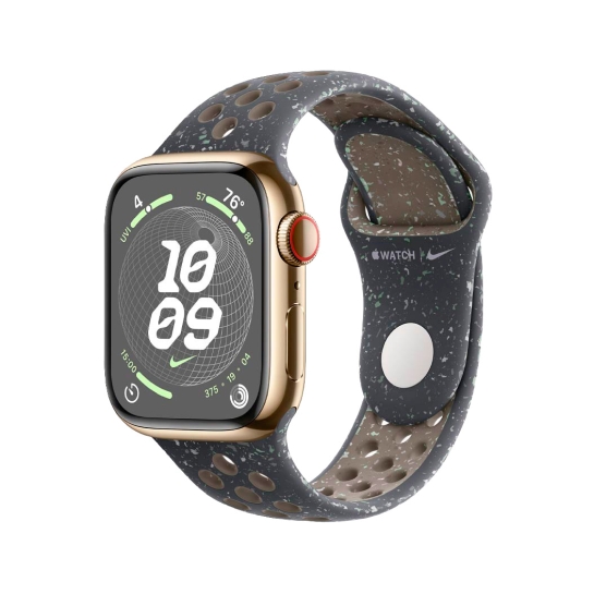 Apple Watch 9 + LTE 41mm Gold Stainless Steel with Midnight Sky Nike Sport Band - цена, характеристики, отзывы, рассрочка, фото 1