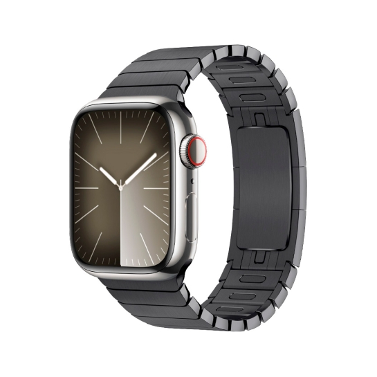 Apple Watch 9 + LTE 41mm Silver Stainless Steel with Space Black Link Bracelet - цена, характеристики, отзывы, рассрочка, фото 1