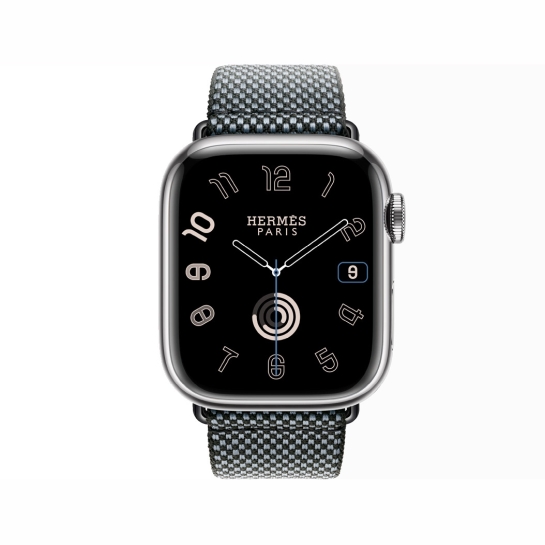 Apple Watch 9 + LTE 41mm Hermès Silver Stainless Steel Case with Denim/Noir Toile H Single Tour - ціна, характеристики, відгуки, розстрочка, фото 2