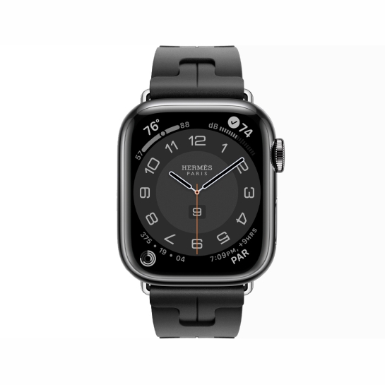 Apple Watch 9 + LTE 41mm Hermès Space Black Stainless Steel Case with Noir Kilim Single Tour - ціна, характеристики, відгуки, розстрочка, фото 3