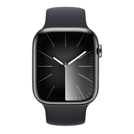 Apple Watch 9 + LTE 45mm Graphite Stainless Steel Case with Midnight Solo Loop - ціна, характеристики, відгуки, розстрочка, фото 2